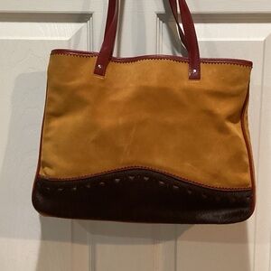 Elegant Tan and Brown SOCO Tote Bag